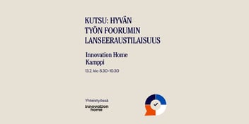 Hyvän työn foorum -logo ja tekstinä kutsu