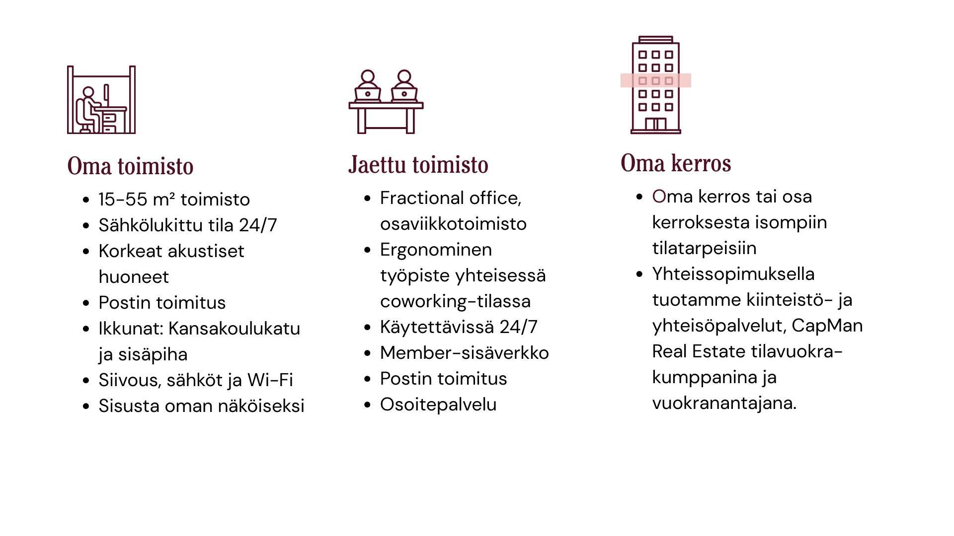 Erilaiset-toimistot-Kamppi-Helsinki